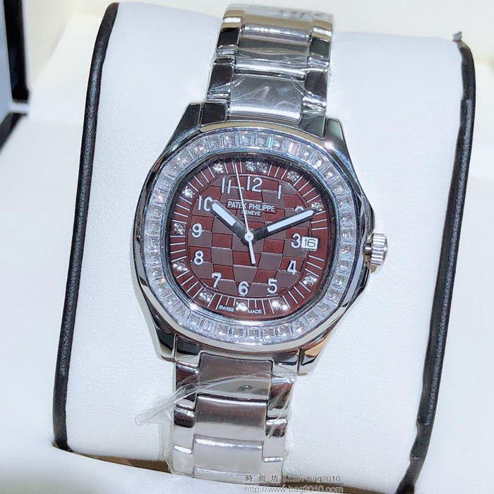 百達翡麗PATEK PHILPPE 官網同步上新 女士腕表 Aquanaut系列 石英機芯 斯華駱水晶鑽石表圈  wssb4360
